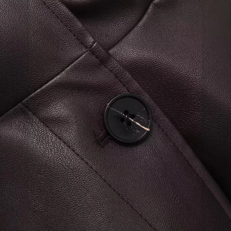 Damen Kurzjacke aus veganer Lederoptik im Boxy-Oversize-Schnitt Nord Taschen