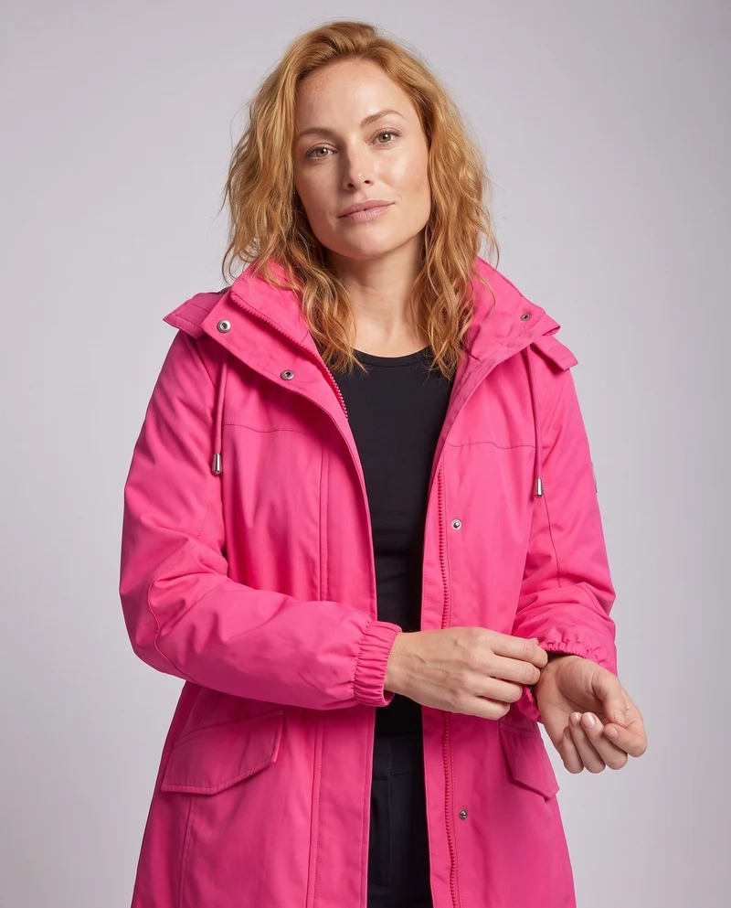 Damen wasserabweisender Parka mit Kapuze, Taillenzug und Klappentaschen Nord Taschen