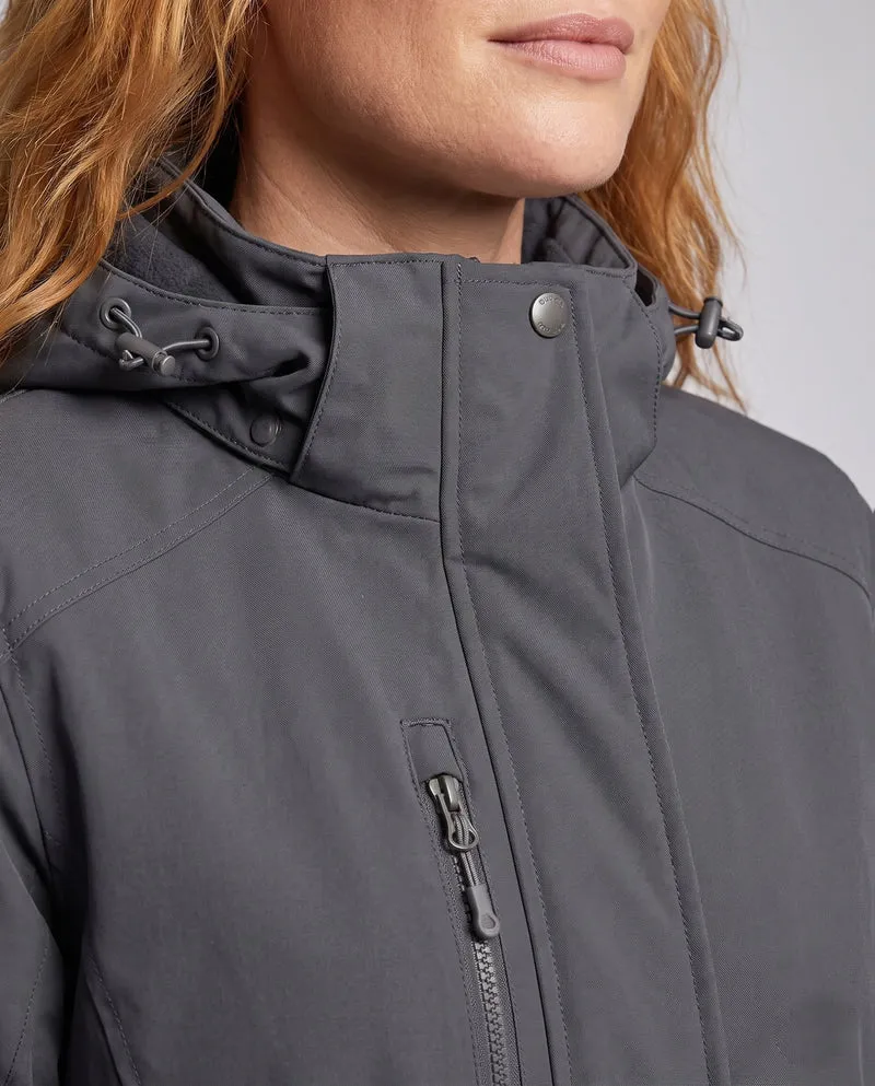 Damen wasserdichte, gepolsterte Winterjacke mit Kapuze und wärmendem Fleece-Futter Nord Taschen