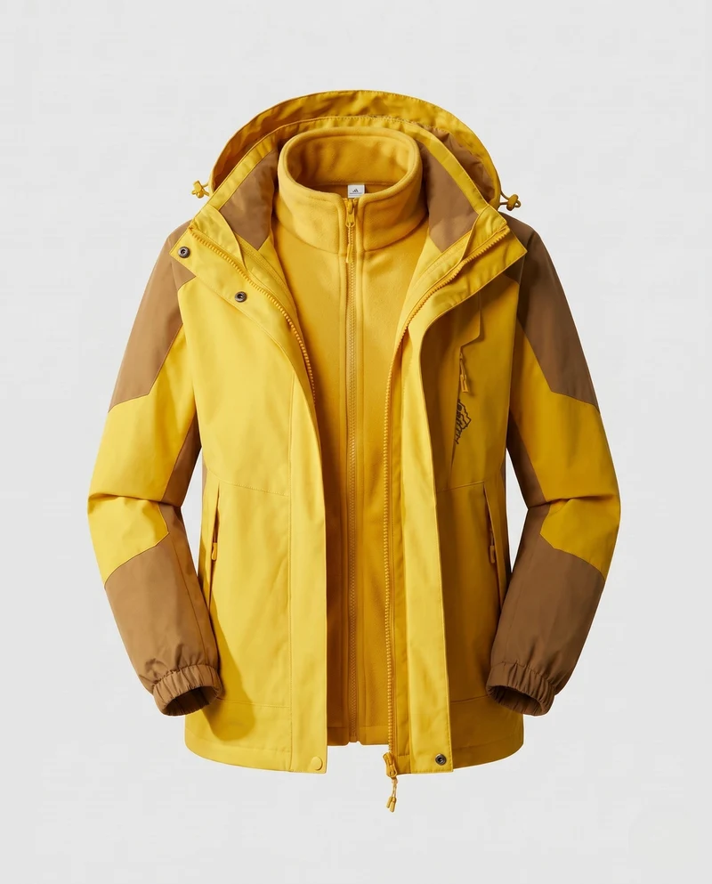 Damen wasserdichte zweilagige Outdoor-Jacke mit Kapuze, atmungsaktiver Membran und verstellbarem Saum Nord Taschen