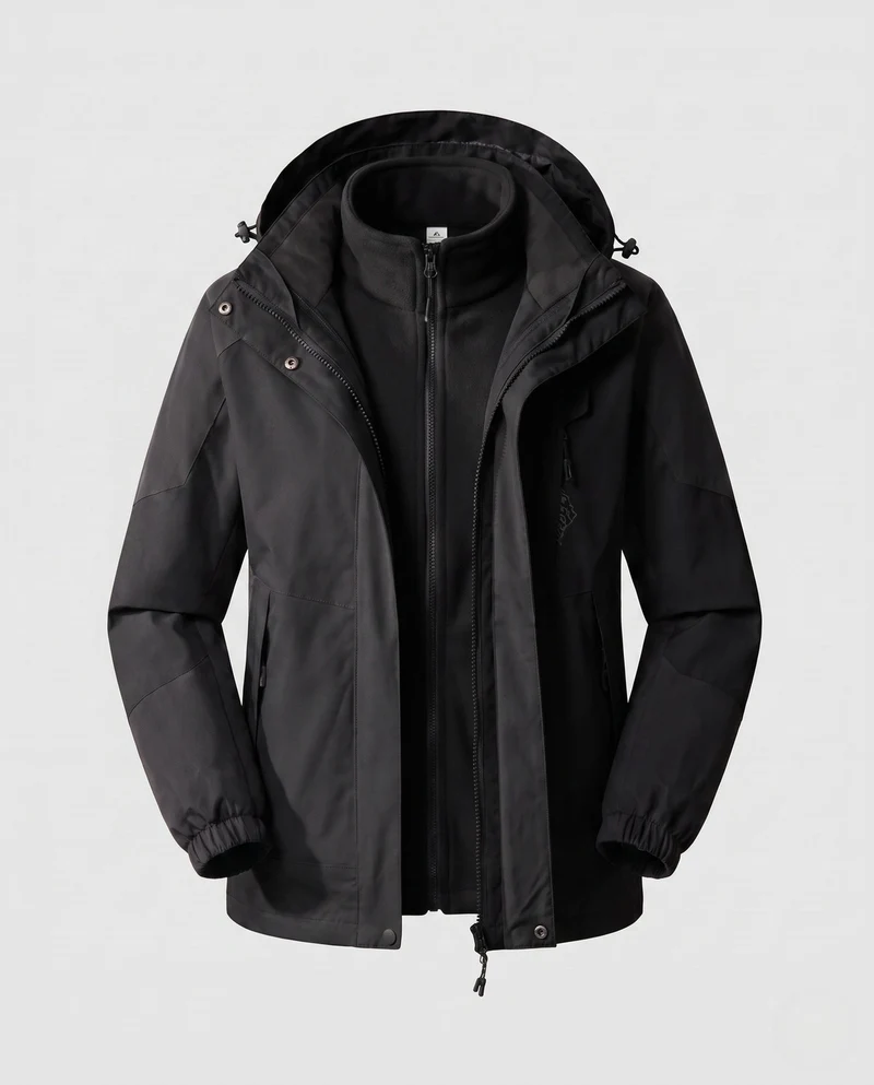 Damen wasserdichte zweilagige Outdoor-Jacke mit Kapuze, atmungsaktiver Membran und verstellbarem Saum Nord Taschen
