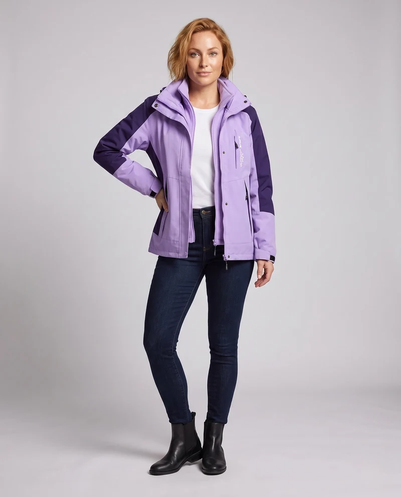 Damen Zwei-Lagen Softshell Parka mit wärmendem Fleece-Innenfutter und verstellbarer Kapuze Nord Taschen
