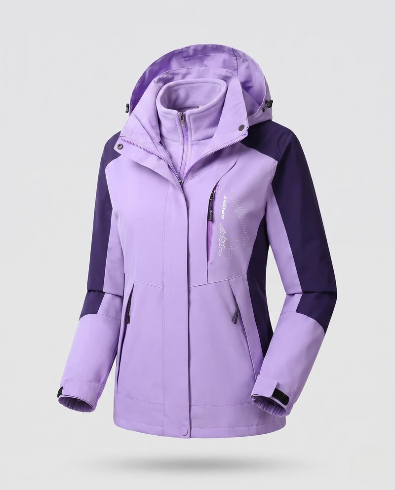 Damen Zwei-Lagen Softshell Parka mit wärmendem Fleece-Innenfutter und verstellbarer Kapuze Nord Taschen