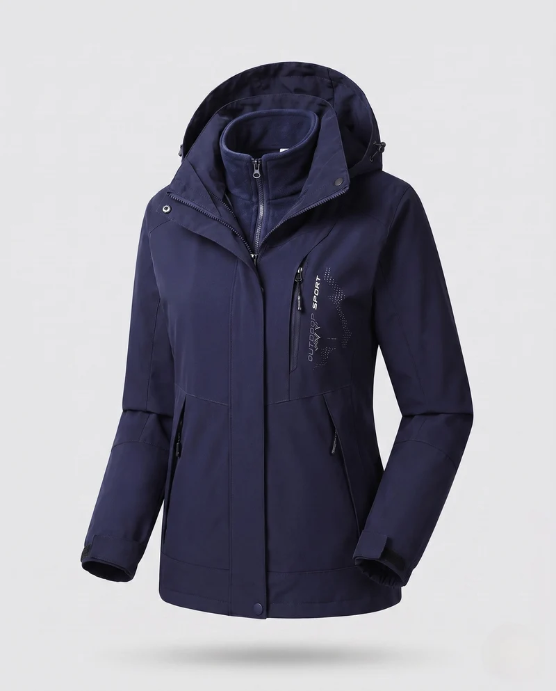 Damen Zwei-Lagen Softshell Parka mit wärmendem Fleece-Innenfutter und verstellbarer Kapuze Nord Taschen