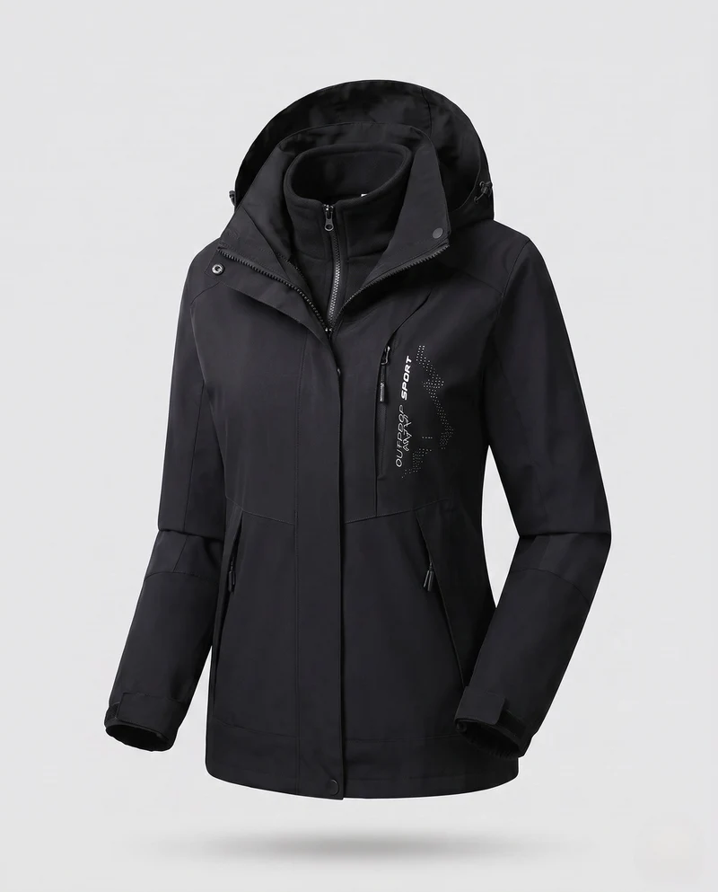 Damen Zwei-Lagen Softshell Parka mit wärmendem Fleece-Innenfutter und verstellbarer Kapuze Nord Taschen