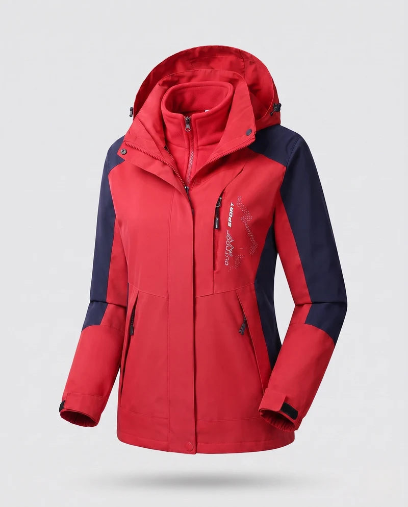 Damen Zwei-Lagen Softshell Parka mit wärmendem Fleece-Innenfutter und verstellbarer Kapuze Nord Taschen