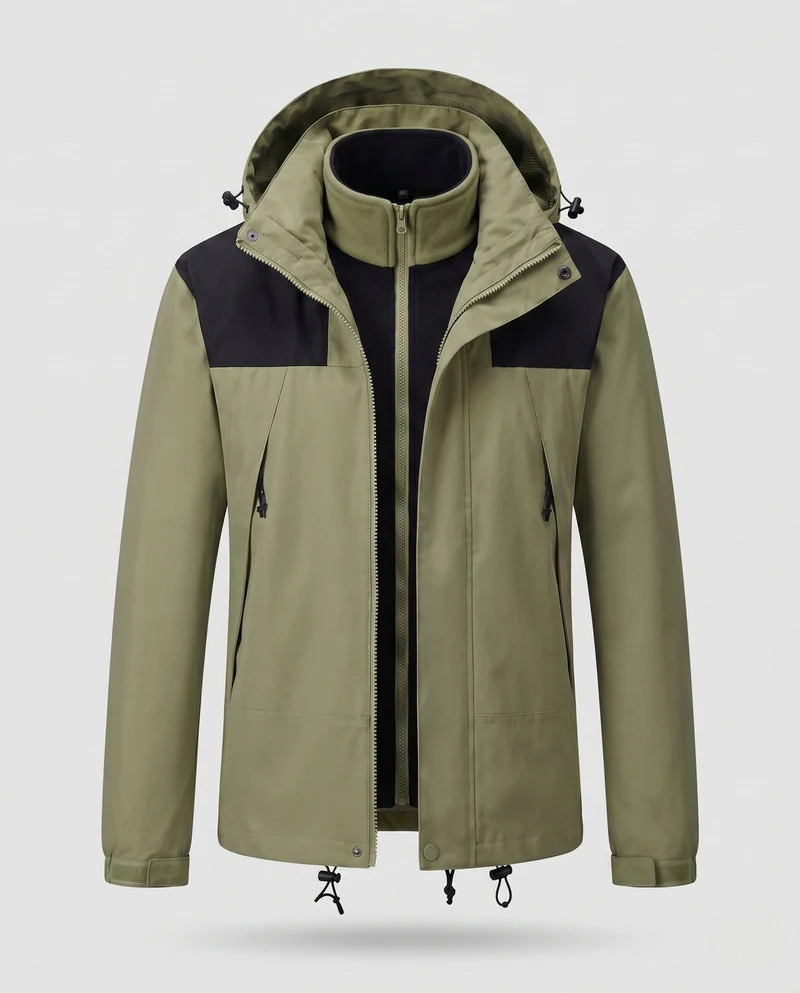Damen Softshell-Jacke 2-in-1 mit abnehmbarer Fleece-Innenjacke und verstellbarer Kapuze Nord Taschen