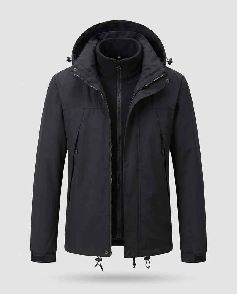 Damen Softshell-Jacke 2-in-1 mit abnehmbarer Fleece-Innenjacke und verstellbarer Kapuze Nord Taschen