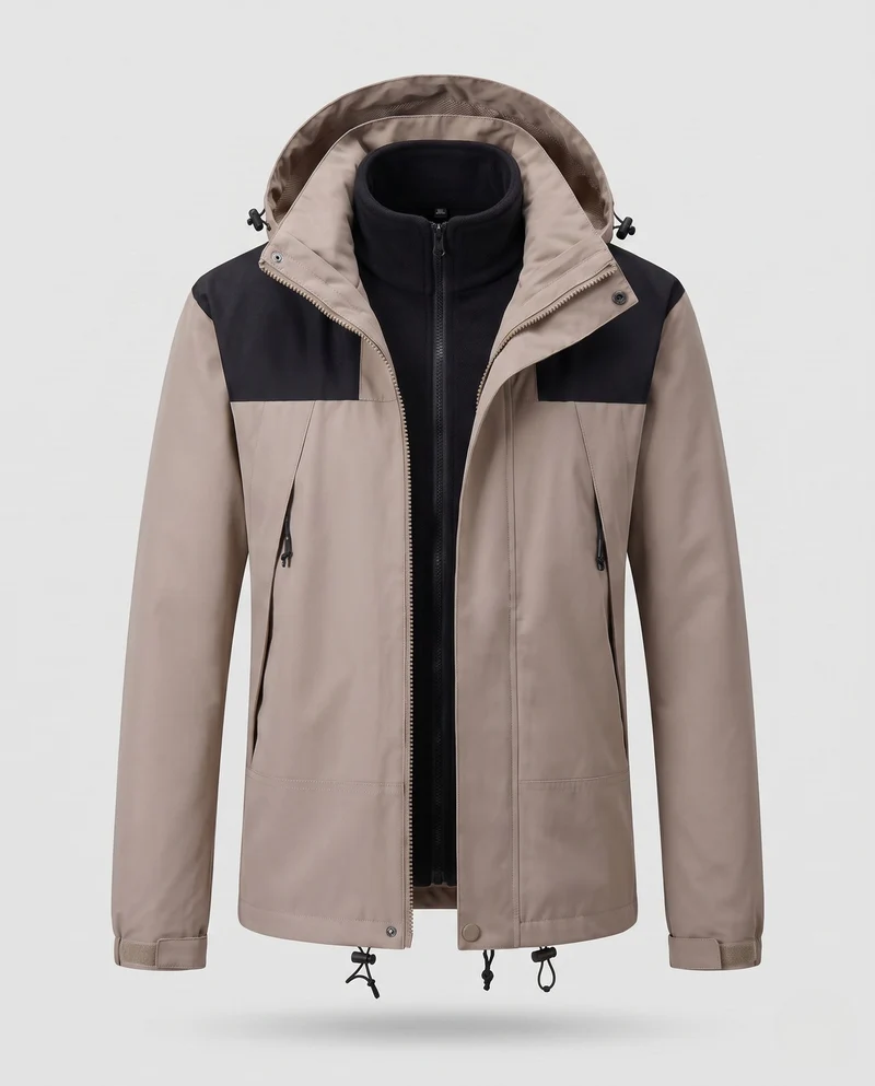Damen Softshell-Jacke 2-in-1 mit abnehmbarer Fleece-Innenjacke und verstellbarer Kapuze Nord Taschen
