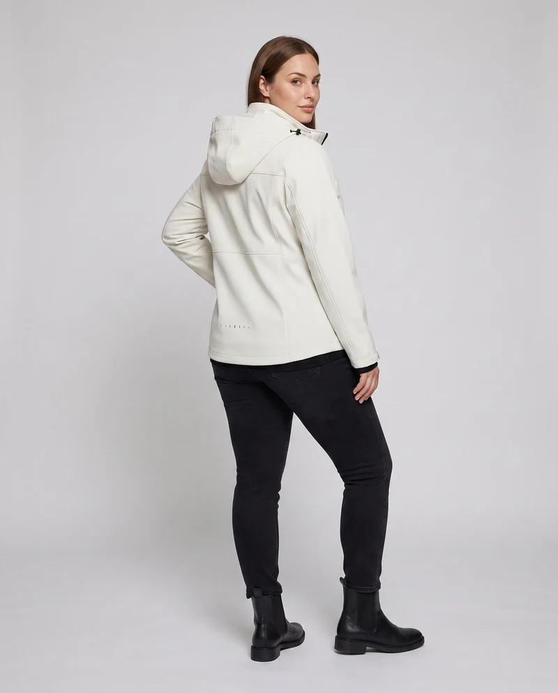 Damen Zwei-Lagen Softshell-Jacke mit abnehmbarer Fleece-Innenlage und verstellbarer Kapuze Nord Taschen