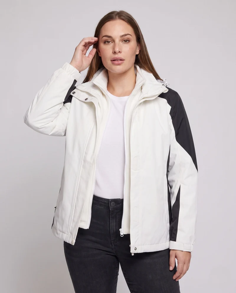 Damen Zwei-Punkte Softshell Regenjacke mit abnehmbarer Fleece-Innenjacke Nord Taschen