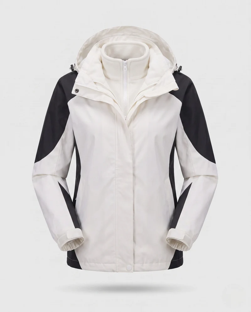 Damen Zwei-Punkte Softshell Regenjacke mit abnehmbarer Fleece-Innenjacke Nord Taschen