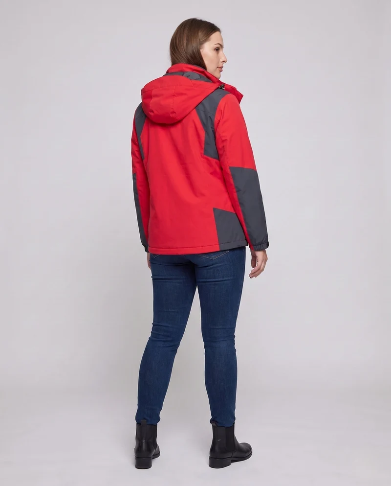 Damen zwei-teiliges Softshell-Fleece-Outdoormantel-Set mit abnehmbarem Kapuze und Ärmeltaschen mit Reißverschluss Nord Taschen