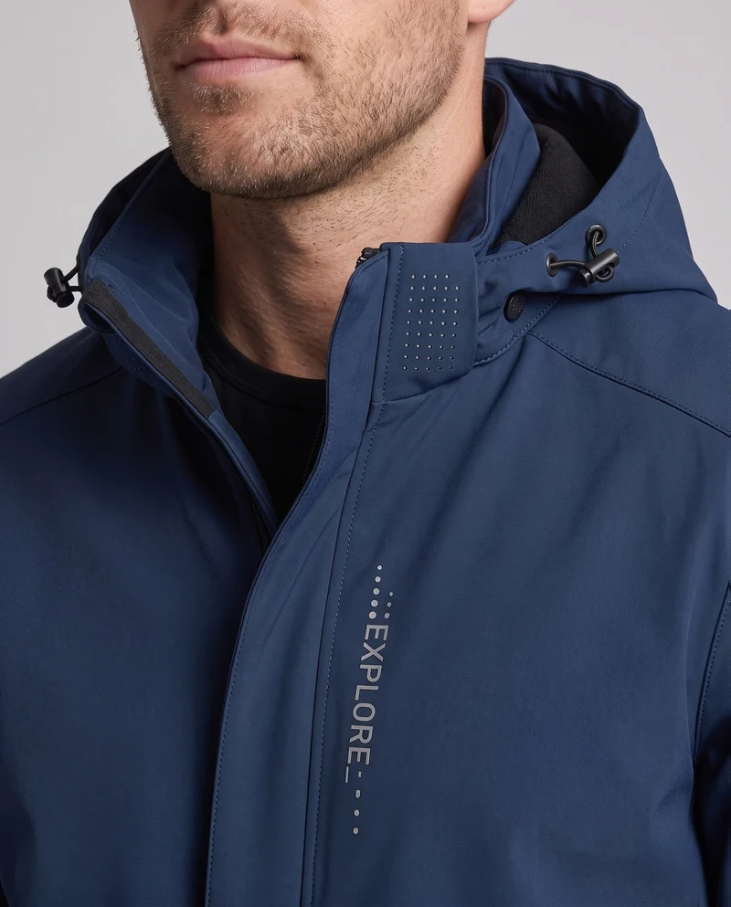 Herren Atmungsaktive Leichte Wind- und Regenjacke Nord Taschen