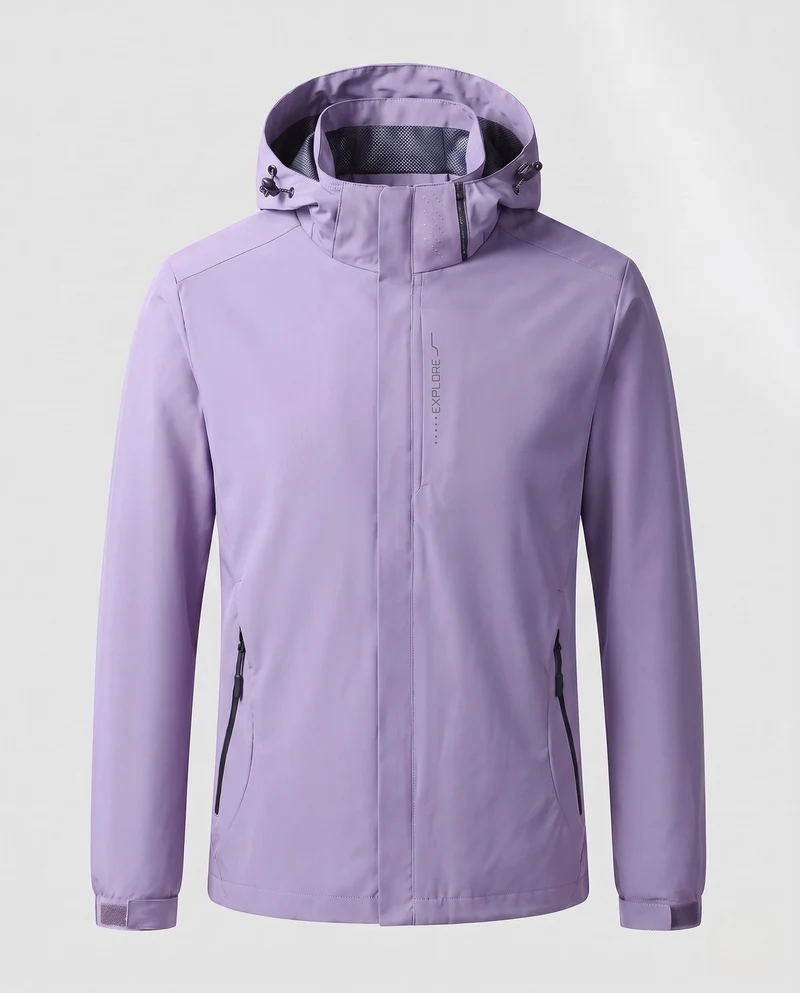 Herren Atmungsaktive Softshell Funktionsjacke mit verstaubarem Kapuze und Klettverschlussärmeln Nord Taschen