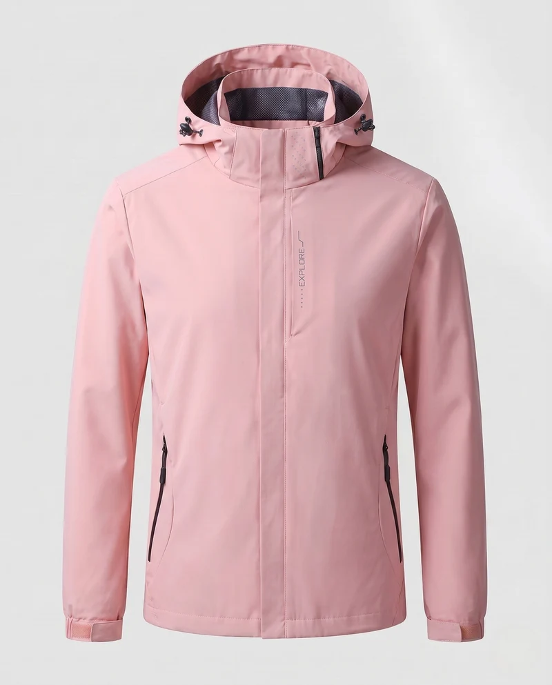 Herren Atmungsaktive Softshell Funktionsjacke mit verstaubarem Kapuze und Klettverschlussärmeln Nord Taschen