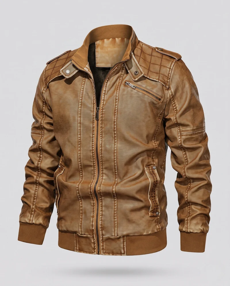 Herren Piloten-Canvas-Jacke mit gesteppter Schulterpartie, Schulterklappen und Reißverschlusstaschen Nord Taschen