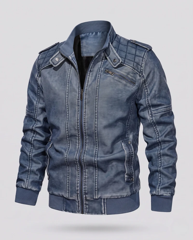 Herren Piloten-Canvas-Jacke mit gesteppter Schulterpartie, Schulterklappen und Reißverschlusstaschen Nord Taschen
