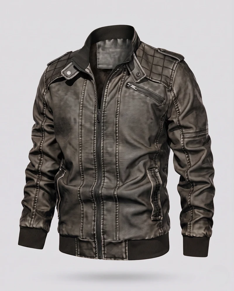 Herren Piloten-Canvas-Jacke mit gesteppter Schulterpartie, Schulterklappen und Reißverschlusstaschen Nord Taschen