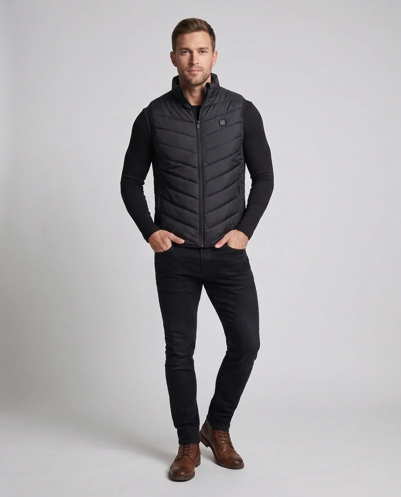 Herren beheizbare Thermo-Weste mit Multi-Zonen-Heizsystem und USB-Anschluss Nord Taschen