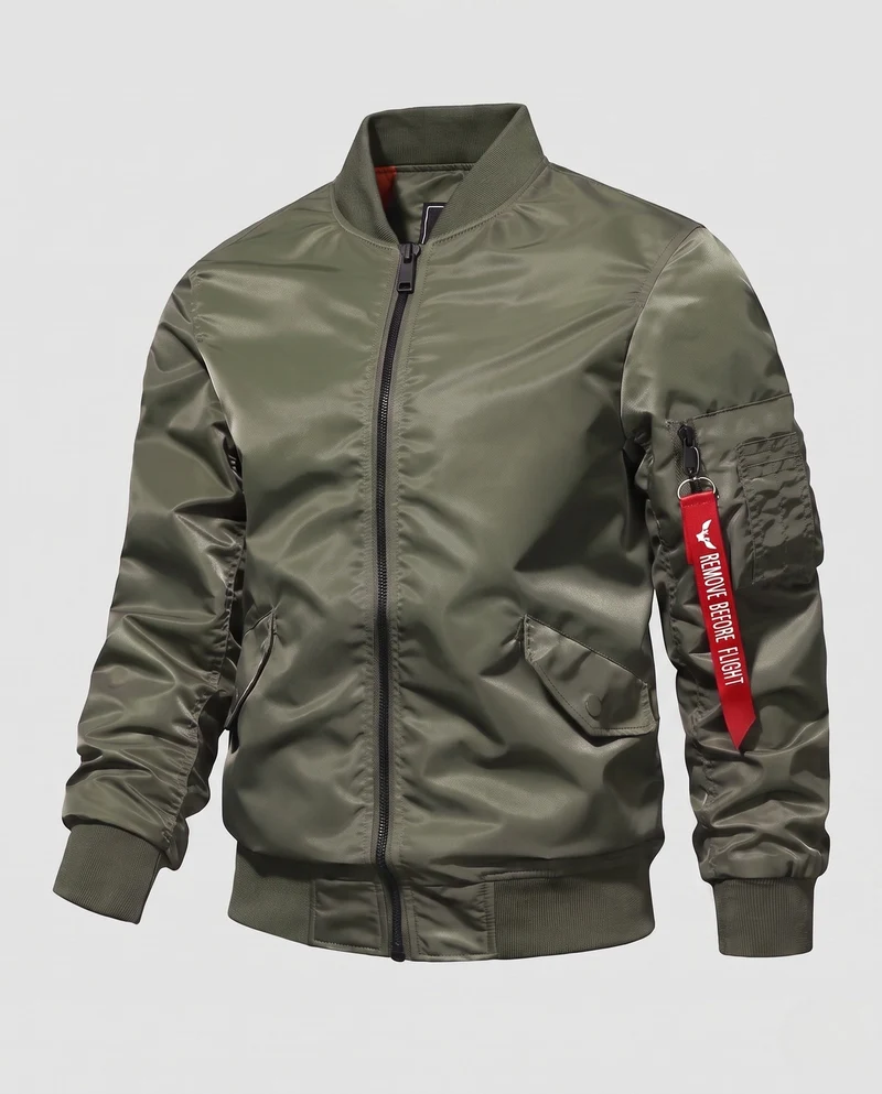 Herren Bomberjacke im Fliegerstil mit wattierter thermischer Fütterung und Taschen auf dem Ärmel Nord Taschen