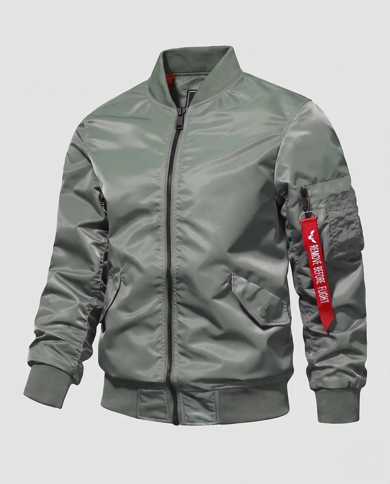 Herren Bomberjacke im Fliegerstil mit wattierter thermischer Fütterung und Taschen auf dem Ärmel Nord Taschen