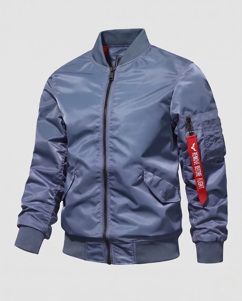 Herren Bomberjacke im Fliegerstil mit wattierter thermischer Fütterung und Taschen auf dem Ärmel Nord Taschen