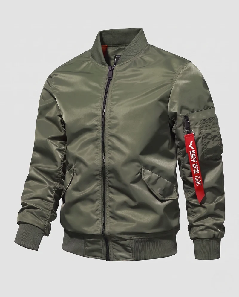 Herren Bomberjacke im Fliegerstil mit wattierter thermischer Fütterung und Taschen auf dem Ärmel Nord Taschen
