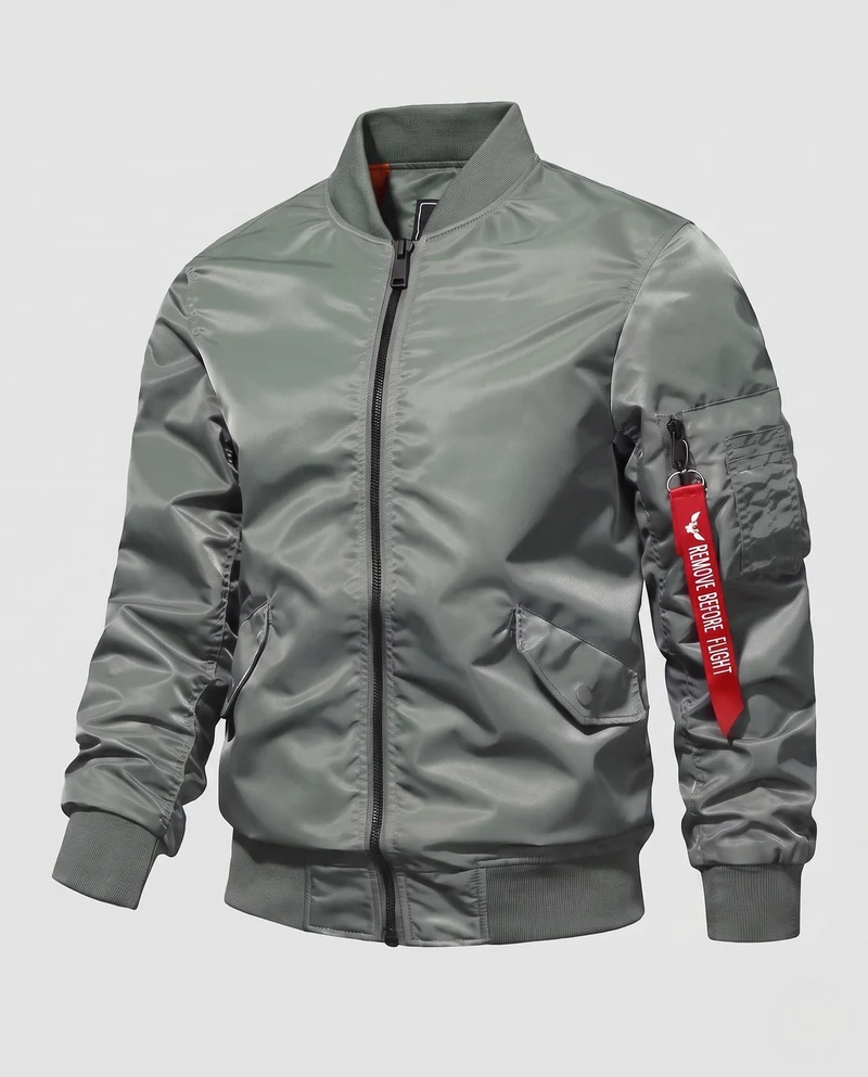 Herren Bomberjacke im Fliegerstil mit wattierter thermischer Fütterung und Taschen auf dem Ärmel Nord Taschen