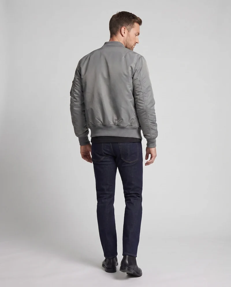 Herren Bomberjacke im Aviator-Stil mit kontrastierendem Innenfutter und Ärmtasche Nord Taschen