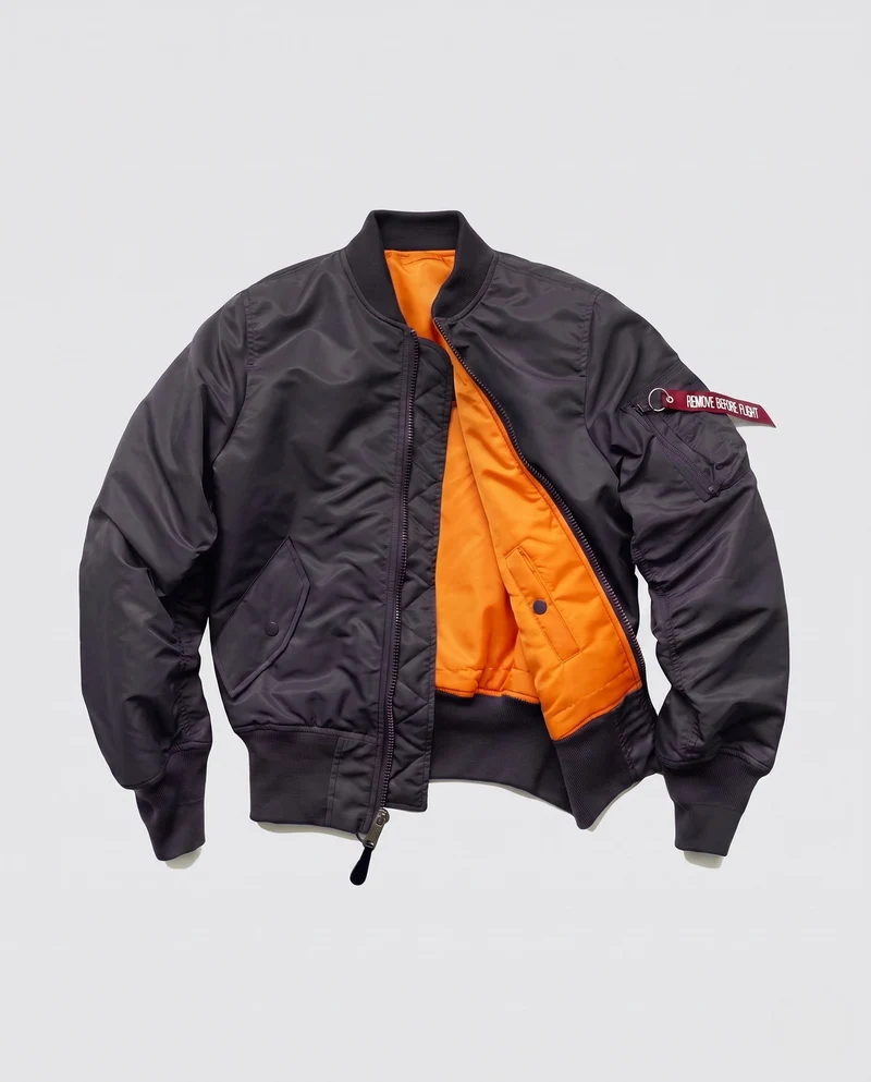 Herren Bomberjacke im Aviator-Stil mit kontrastierendem Innenfutter und Ärmtasche Nord Taschen
