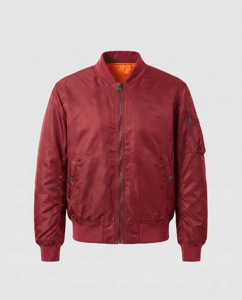 Herren-Pilotjacke im Bomberstil mit kontrastierender Innenauskleidung und Armtasche Nord Taschen
