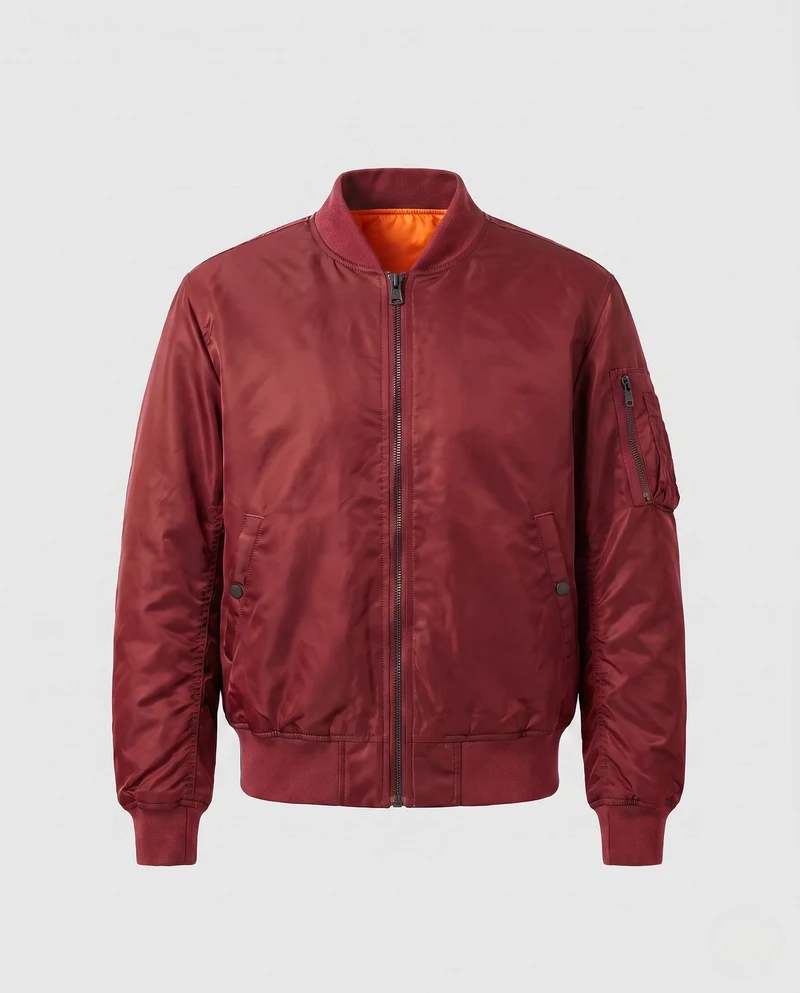 Herren-Pilotjacke im Bomberstil mit kontrastierender Innenauskleidung und Armtasche Nord Taschen