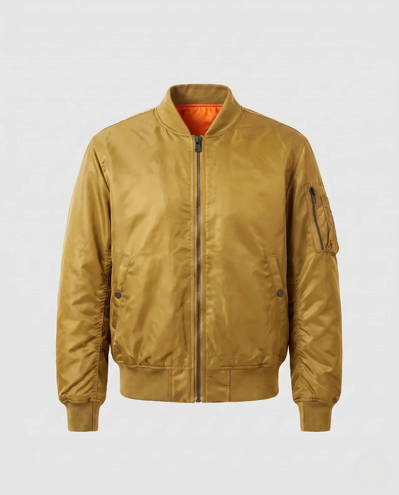Herren-Pilotjacke im Bomberstil mit kontrastierender Innenauskleidung und Armtasche Nord Taschen