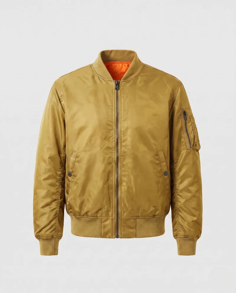 Herren-Pilotjacke im Bomberstil mit kontrastierender Innenauskleidung und Armtasche Nord Taschen