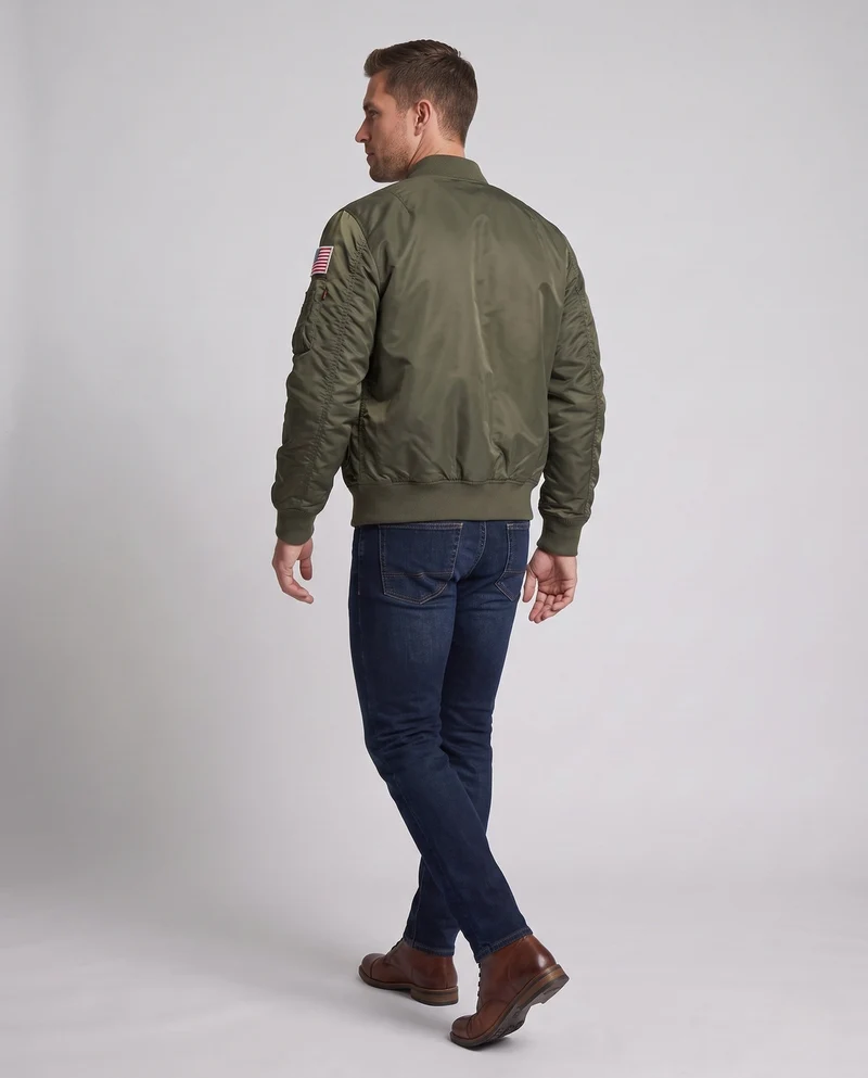 Herren Pilot-Stil Bomberjacke mit Utility-Taschen und gerippten Bündchen Nord Taschen