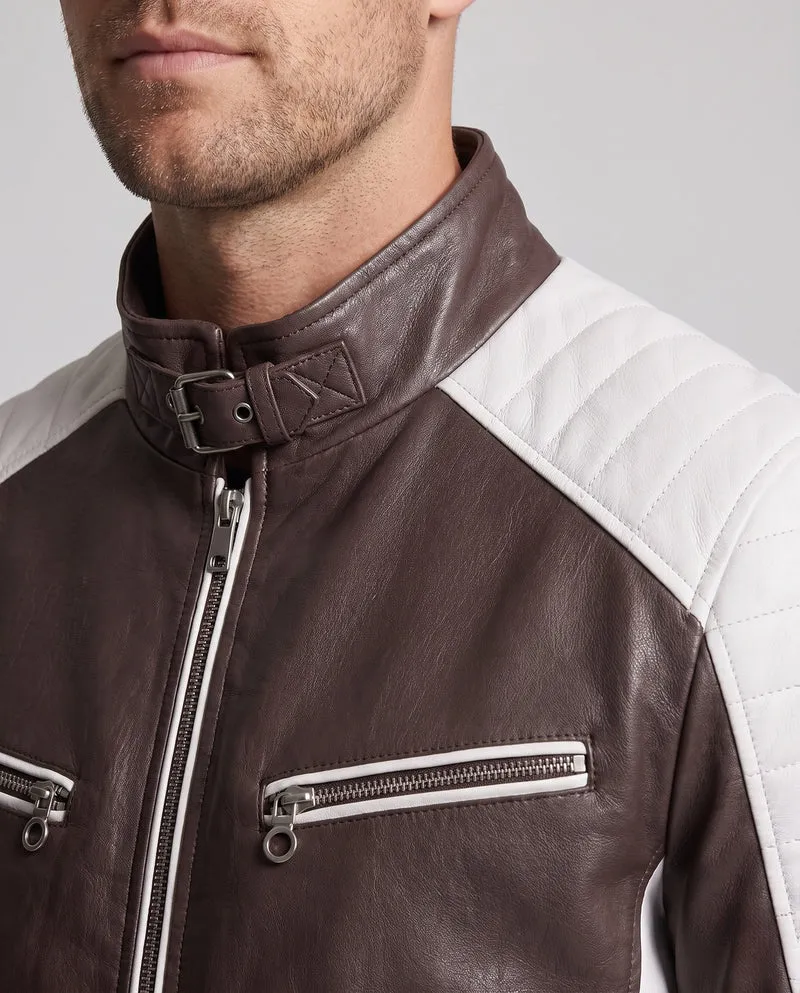 Herren Kunstleder Pilotjacke mit Sherpa-Futter und Stehkragen Nord Taschen