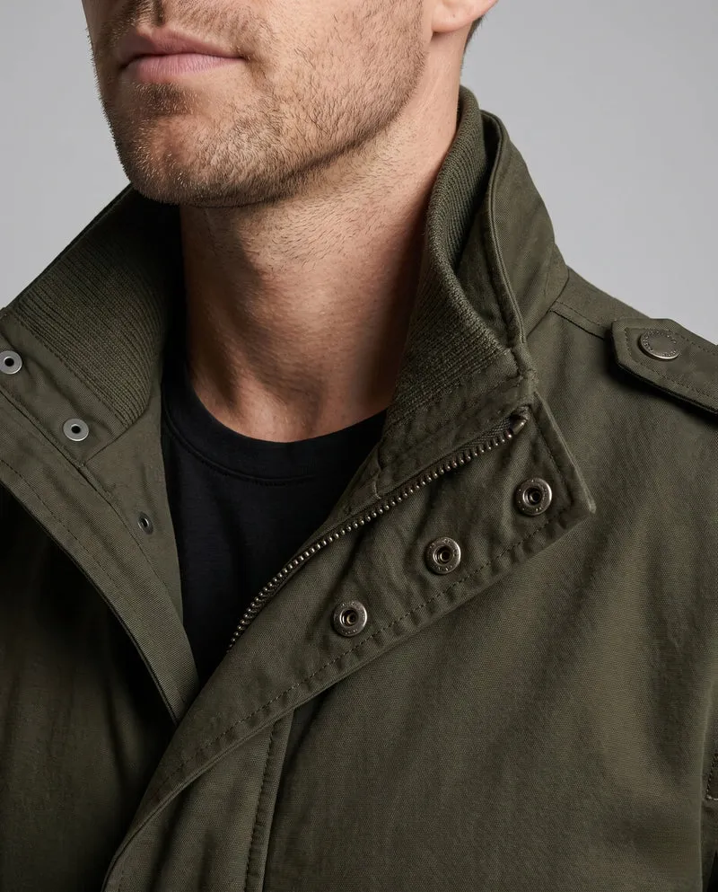 Herren kurz geschnittene Pilotenjacke aus Canvas mit verstecktem thermo Futter und Schulterklappen Nord Taschen