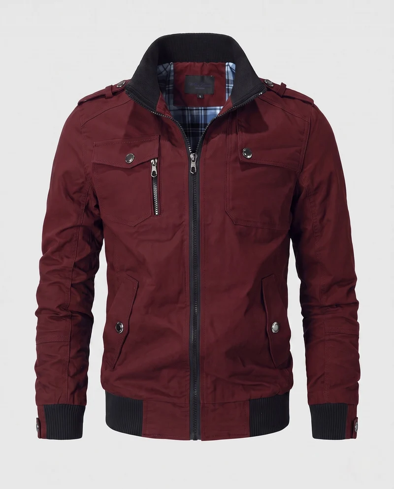 Herren Kurz Blouson Canvas Field Blouson im Utility-Stil mit hochgestelltem Stehkragen Nord Taschen