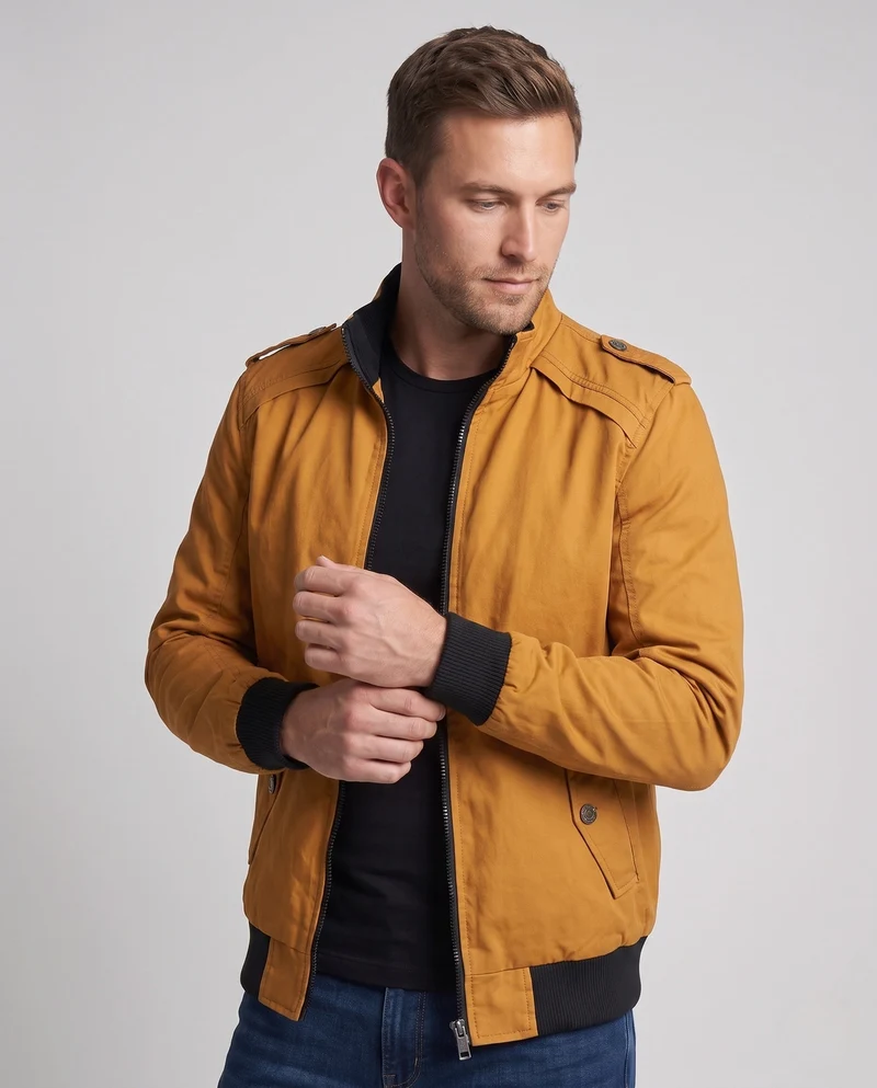 Herren Kurzjacke im Aviator-Look mit thermo Teddy-Futter und Schulterpaspel Nord Taschen