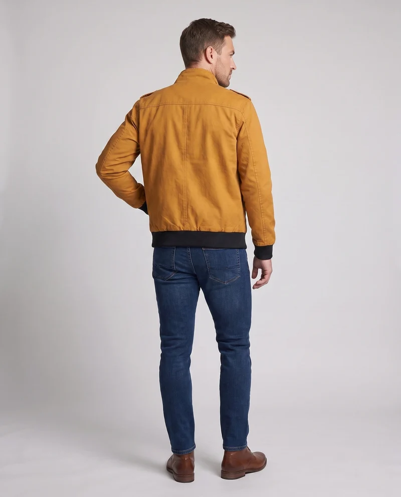 Herren Kurzjacke im Aviator-Look mit thermo Teddy-Futter und Schulterpaspel Nord Taschen