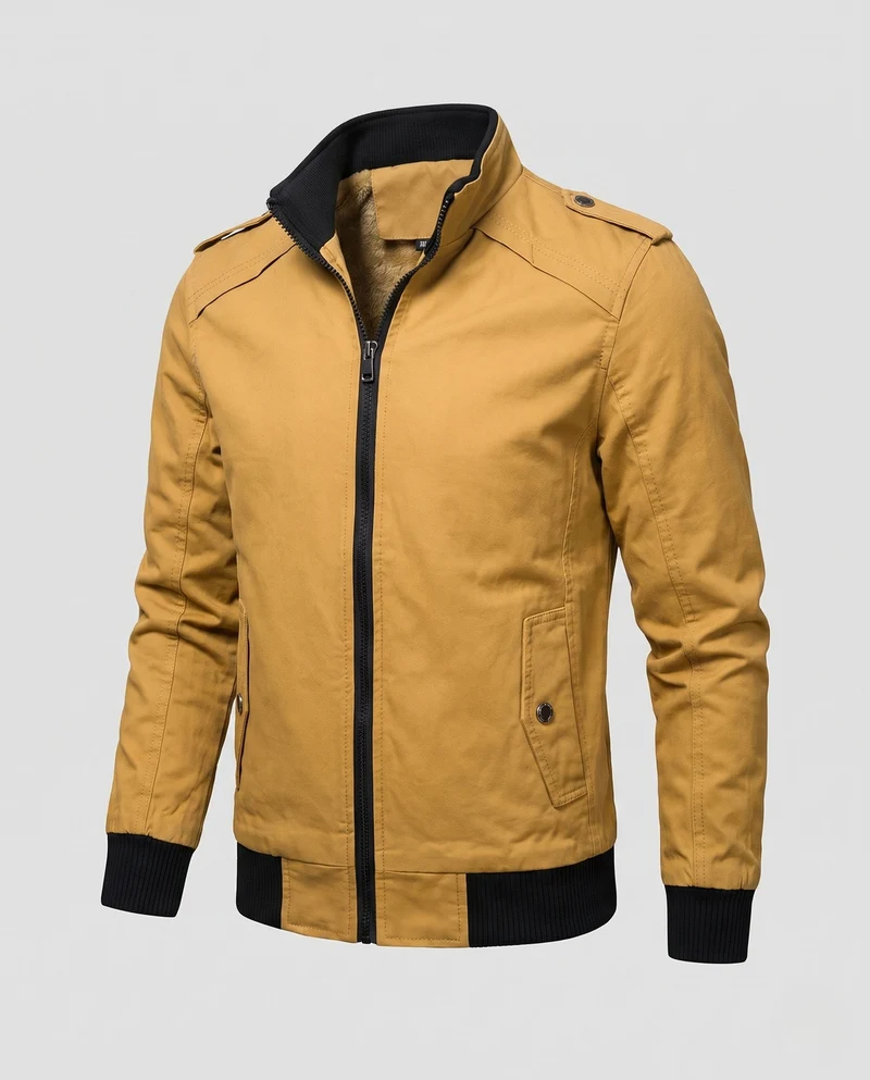 Herren Kurzjacke im Aviator-Look mit thermo Teddy-Futter und Schulterpaspel Nord Taschen