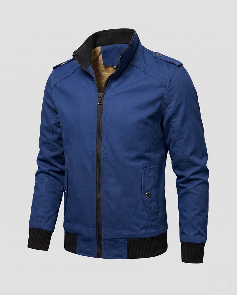 Herren Kurzjacke im Aviator-Look mit thermo Teddy-Futter und Schulterpaspel Nord Taschen