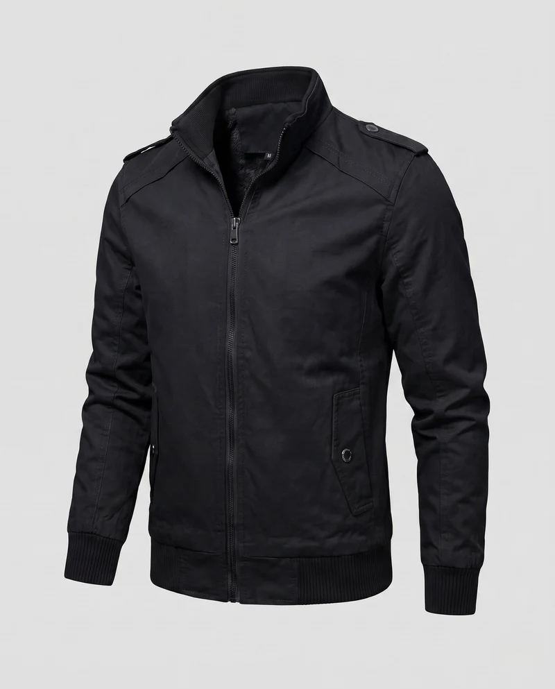 Herren Kurzjacke im Aviator-Look mit thermo Teddy-Futter und Schulterpaspel Nord Taschen