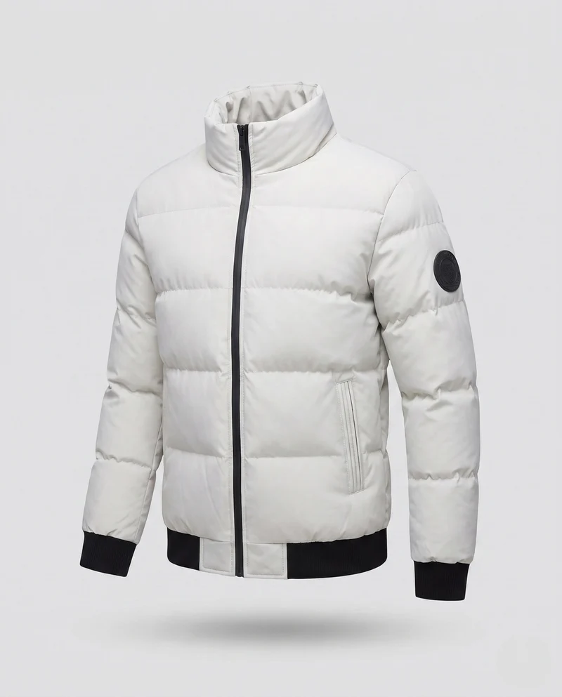 Männlicher kurzer Blouson im gesteppte Puffer-Look mit winddichter Außenschicht und gerippten Abschlüssen Nord Taschen