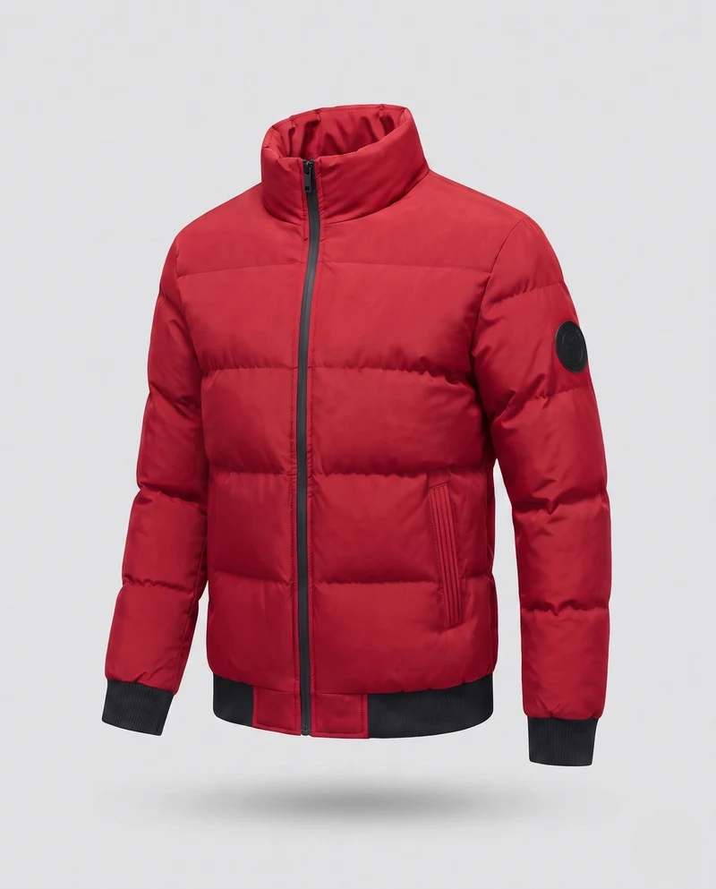 Männlicher kurzer Blouson im gesteppte Puffer-Look mit winddichter Außenschicht und gerippten Abschlüssen Nord Taschen