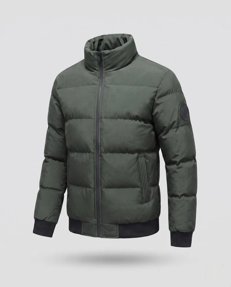 Männlicher kurzer Blouson im gesteppte Puffer-Look mit winddichter Außenschicht und gerippten Abschlüssen Nord Taschen