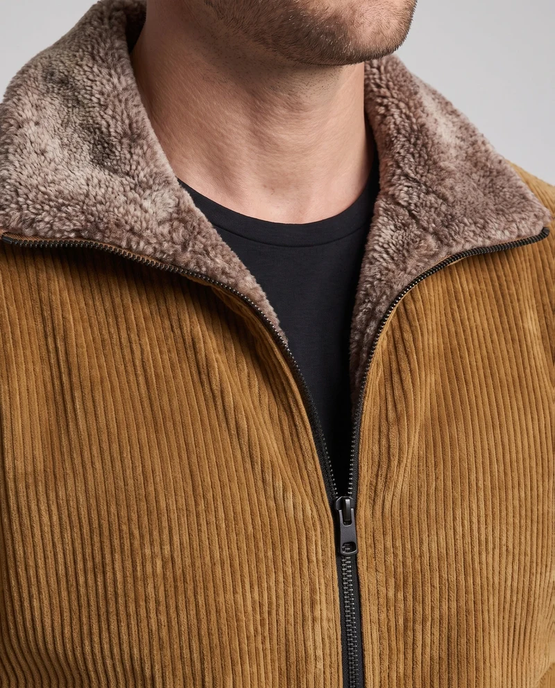 Herren Short Cord Bomber mit Sherpa-Futter und hohem Kragen Nord Taschen