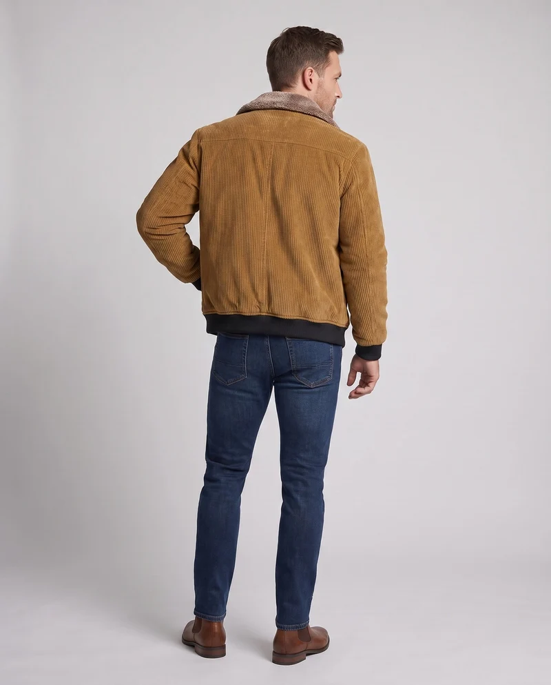Herren Short Cord Bomber mit Sherpa-Futter und hohem Kragen Nord Taschen