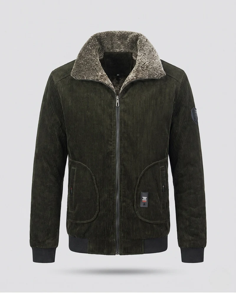 Herren Short Cord Bomber mit Sherpa-Futter und hohem Kragen Nord Taschen